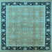 Square Oriental Light Blue Industrial Rug, urb2976lblu