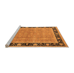 Sideview of Machine Washable Oriental Orange Industrial Area Rugs, wshurb2976org