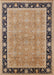 Mid-Century Modern Sienna Brown Oriental Rug, urb2976