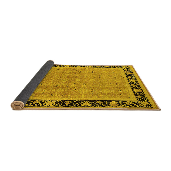 Sideview of Oriental Yellow Industrial Rug, urb2976yw