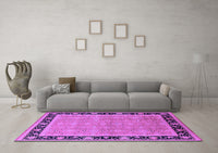 Machine Washable Oriental Purple Industrial Rug, wshurb2976pur