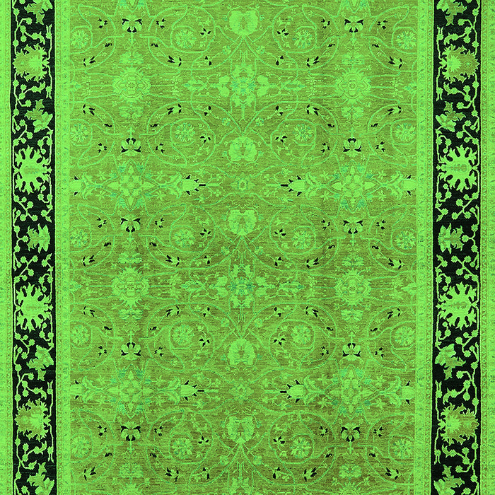 Machine Washable Oriental Green Industrial Area Rugs, wshurb2976grn