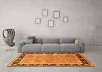 Machine Washable Oriental Orange Industrial Rug, wshurb2976org