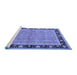 Sideview of Machine Washable Oriental Blue Industrial Rug, wshurb2976blu