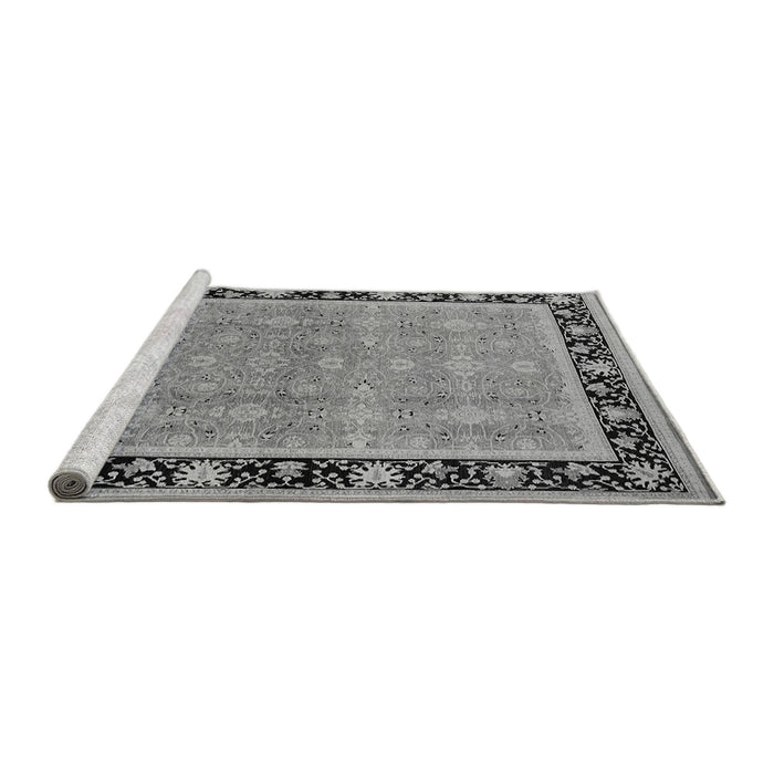 Sideview of Machine Washable Oriental Gray Industrial Rug, wshurb2976gry