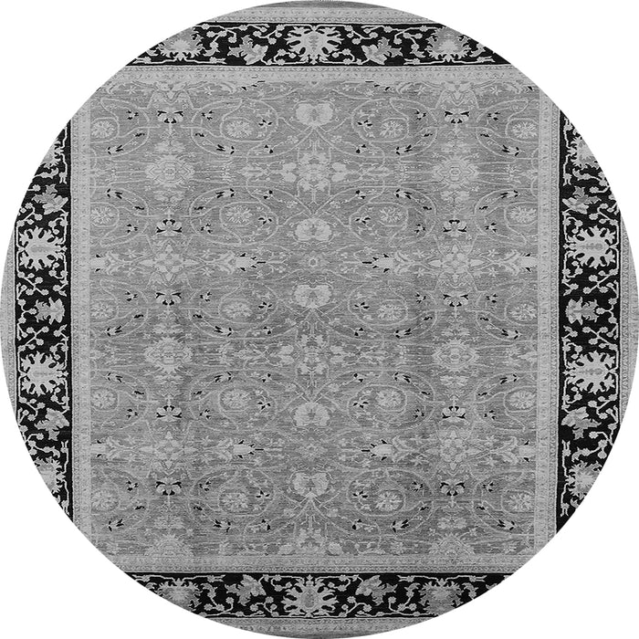 Round Oriental Gray Industrial Rug, urb2976gry