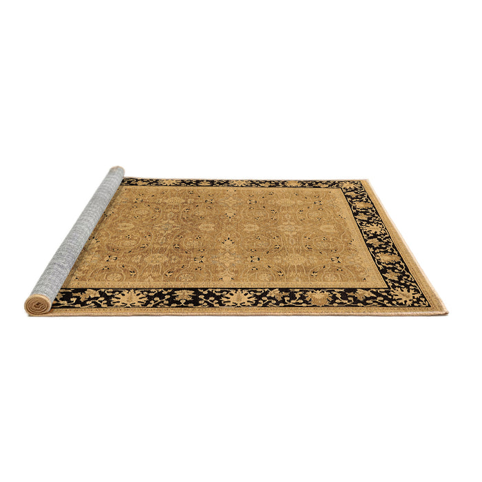 Sideview of Machine Washable Oriental Brown Industrial Rug, wshurb2976brn