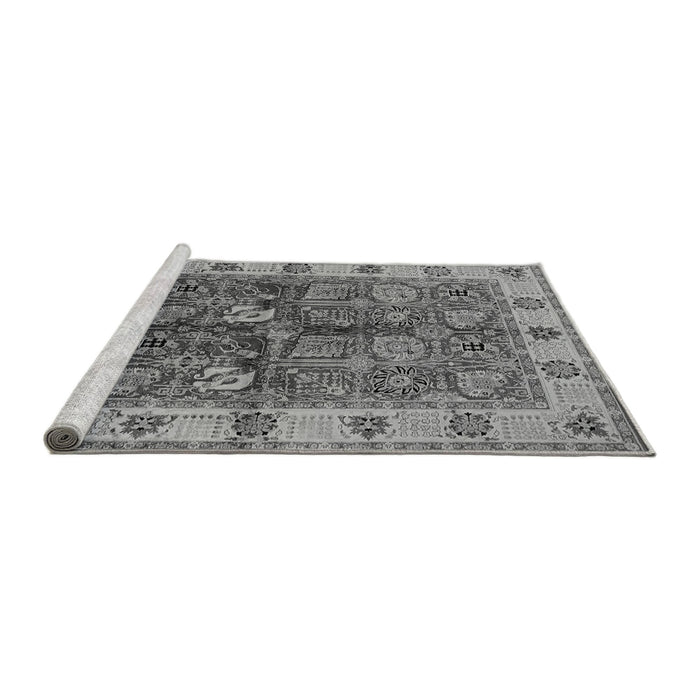 Sideview of Machine Washable Oriental Gray Industrial Rug, wshurb2977gry