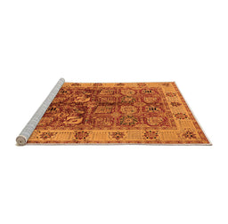 Sideview of Machine Washable Oriental Orange Industrial Area Rugs, wshurb2977org