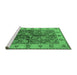 Sideview of Machine Washable Oriental Emerald Green Industrial Area Rugs, wshurb2977emgrn