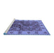 Sideview of Machine Washable Oriental Blue Industrial Rug, wshurb2977blu