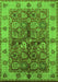 Machine Washable Oriental Green Industrial Area Rugs, wshurb2977grn