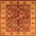 Square Machine Washable Oriental Orange Industrial Area Rugs, wshurb2977org