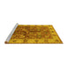 Sideview of Machine Washable Oriental Yellow Industrial Rug, wshurb2977yw