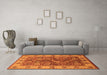 Machine Washable Oriental Orange Industrial Area Rugs in a Living Room, wshurb2977org