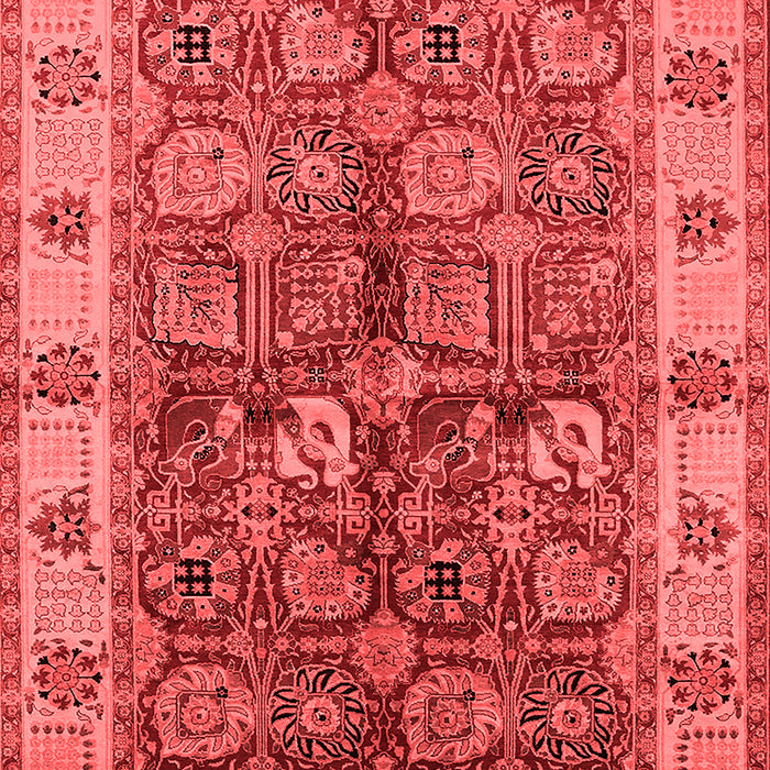 Machine Washable Oriental Red Industrial Rug, wshurb2977red