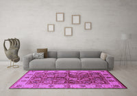 Machine Washable Oriental Purple Industrial Rug, wshurb2977pur