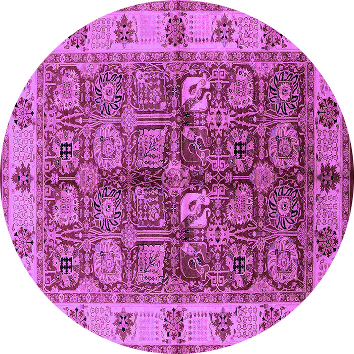Round Machine Washable Oriental Purple Industrial Area Rugs, wshurb2977pur