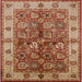 Square Mid-Century Modern Brown Sand Brown Oriental Rug, urb2977