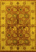 Machine Washable Oriental Yellow Industrial Rug, wshurb2977yw