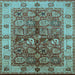 Square Oriental Light Blue Industrial Rug, urb2977lblu