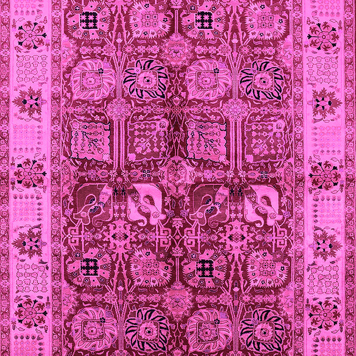 Machine Washable Oriental Pink Industrial Rug, wshurb2977pnk