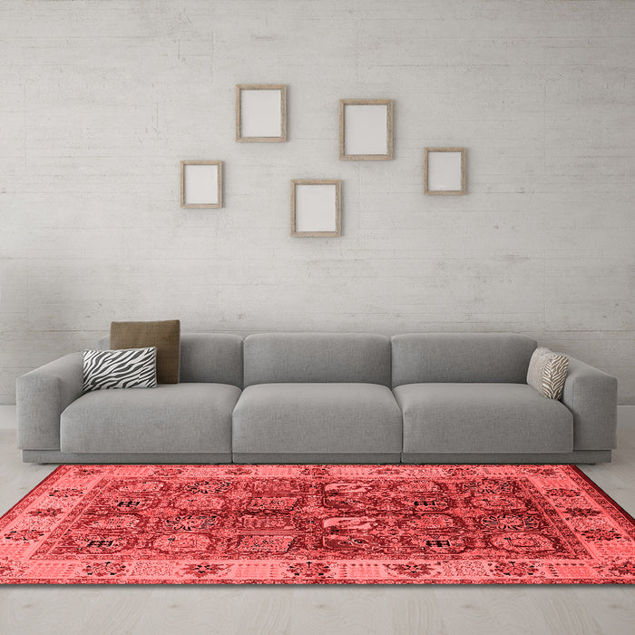 Industrial Red Washable Rugs