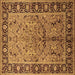 Square Machine Washable Oriental Brown Industrial Rug, wshurb2978brn