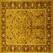 Square Machine Washable Oriental Yellow Industrial Rug, wshurb2978yw