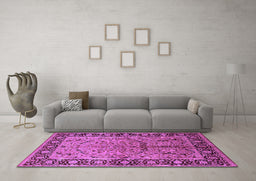 Machine Washable Oriental Purple Industrial Area Rugs in a Living Room, wshurb2978pur