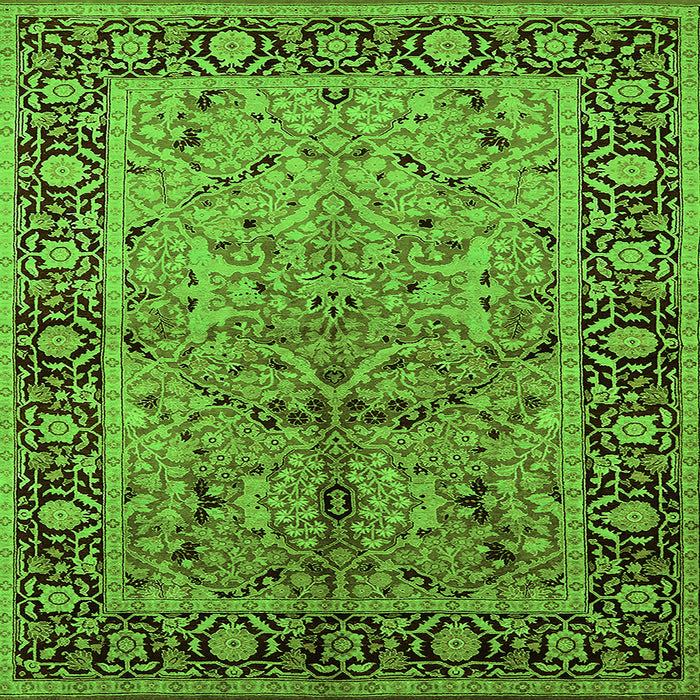 Square Oriental Green Industrial Rug, urb2978grn