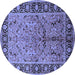 Round Oriental Blue Industrial Rug, urb2978blu