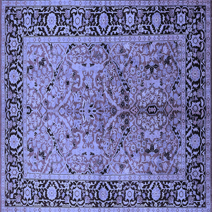 Square Oriental Blue Industrial Rug, urb2978blu