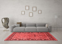 Machine Washable Oriental Red Industrial Rug, wshurb2978red