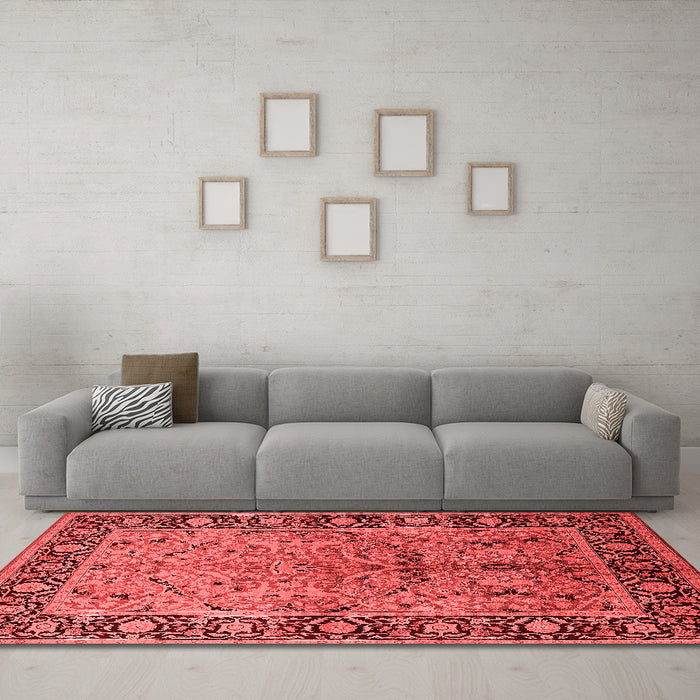 Industrial Red Washable Rugs