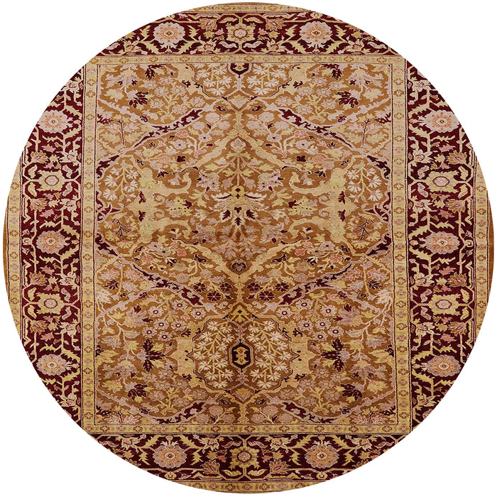 Round Machine Washable Industrial Modern Brown Sand Brown Rug, wshurb2978
