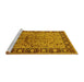 Sideview of Machine Washable Oriental Yellow Industrial Rug, wshurb2978yw