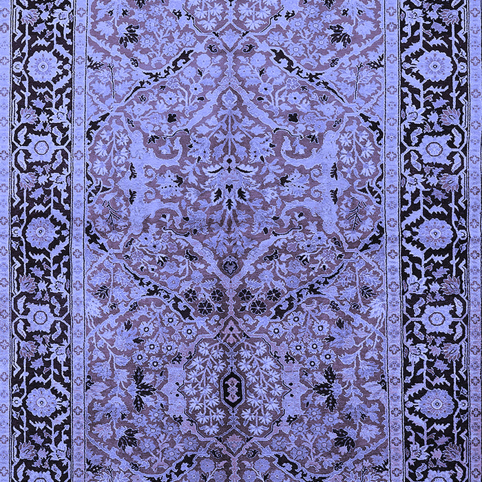 Machine Washable Oriental Blue Industrial Rug, wshurb2978blu