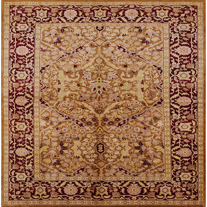 Square Machine Washable Industrial Modern Brown Sand Brown Rug, wshurb2978