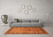 Machine Washable Oriental Orange Industrial Area Rugs in a Living Room, wshurb2978org