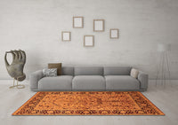 Machine Washable Oriental Orange Industrial Rug, wshurb2978org