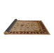 Sideview of Mid-Century Modern Mahogany Brown Oriental Rug, urb2979