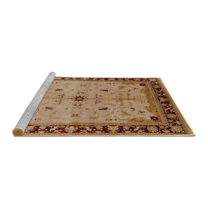 Sideview of Machine Washable Industrial Modern Mahogany Brown Rug, wshurb2979