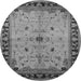 Round Oriental Gray Industrial Rug, urb2979gry