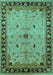 Machine Washable Oriental Turquoise Industrial Area Rugs, wshurb2979turq