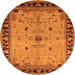 Round Oriental Orange Industrial Rug, urb2979org