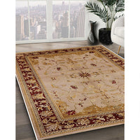 Mid-Century Modern Mahogany Brown Oriental Rug, urb2979