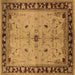 Square Machine Washable Oriental Brown Industrial Rug, wshurb2979brn