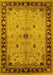 Machine Washable Oriental Yellow Industrial Rug, wshurb2979yw