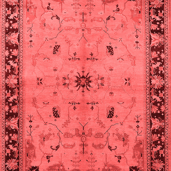 Machine Washable Oriental Red Industrial Rug, wshurb2979red